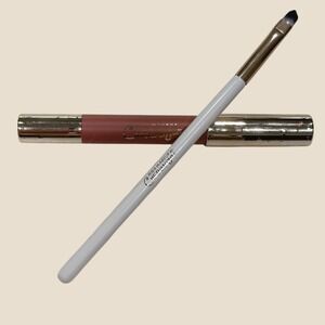 Max Makeup Cherimoya Lip Liner Crayon and Angled‎ Lip Brush Set Nude Gold White